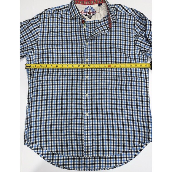Robert Graham Dress Shirt. Men’s XL Embroidered, Gingham. Flip Cuff Silk Trim - Picture 5 of 8